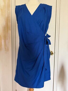 Ark & Co. Cobalt Blue Faux Wrap Dress | ModCloth | Size L (Fits Small)